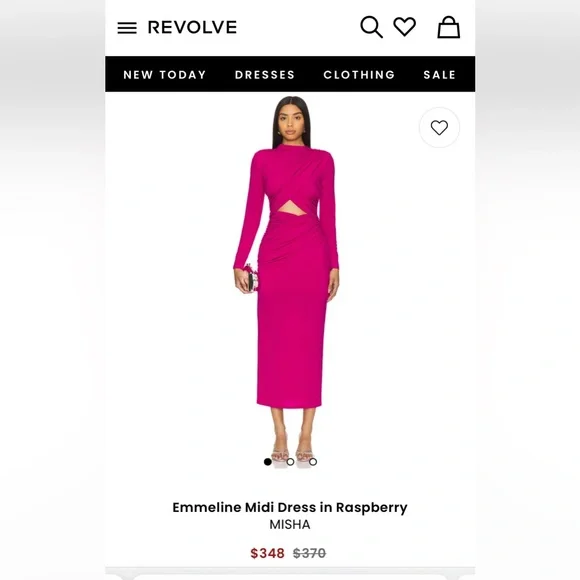 NWT Misha Emmeline Raspberry Long Sleeve Dress Size Small - Picture 2 of 4